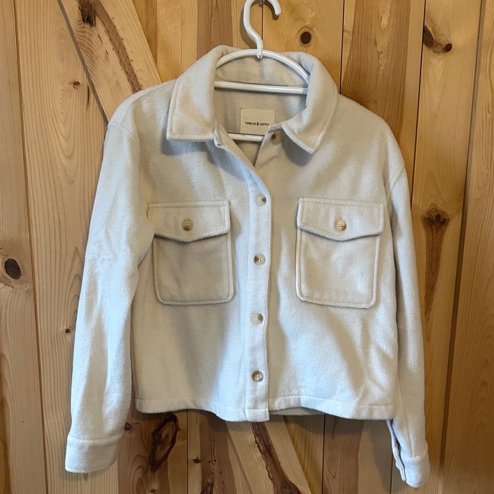 Thread & Supply Cream Button-Up Jacket
